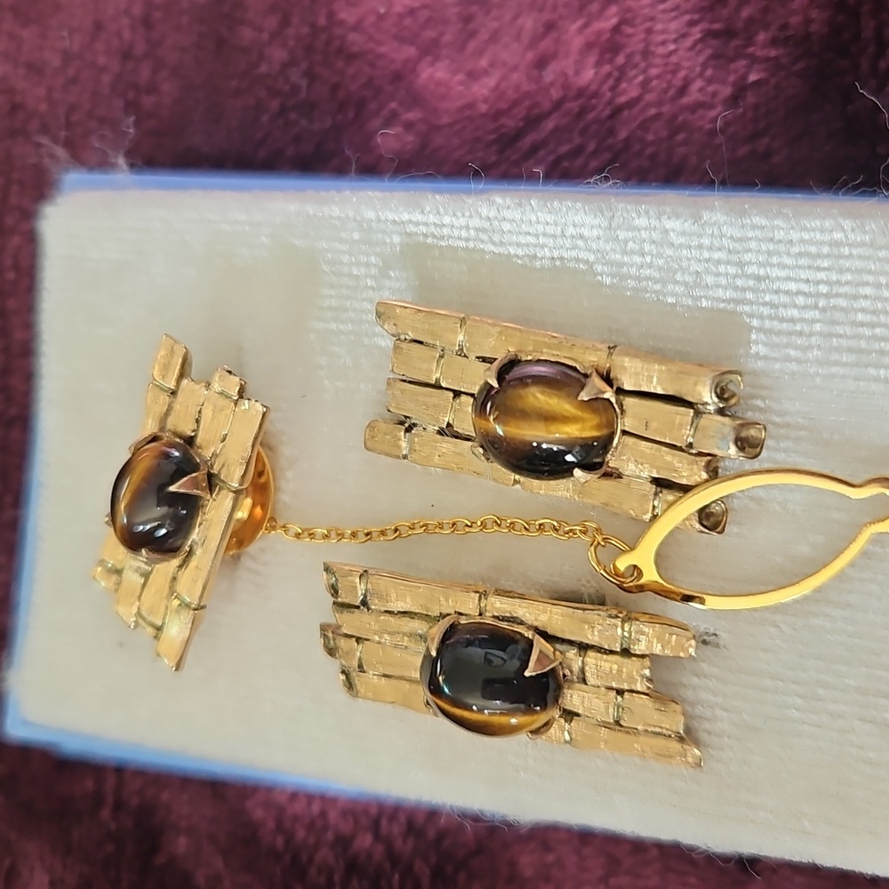 Vintage Tie Tack and Cufflinks from Bangkok
